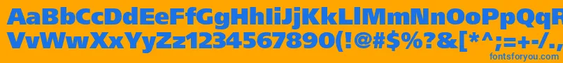 FrutigerLt95UltraBlack Font – Blue Fonts on Orange Background