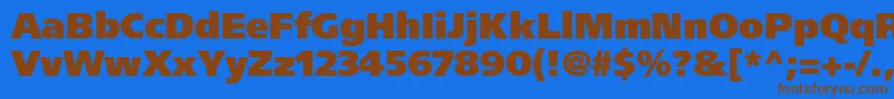 FrutigerLt95UltraBlack Font – Brown Fonts on Blue Background