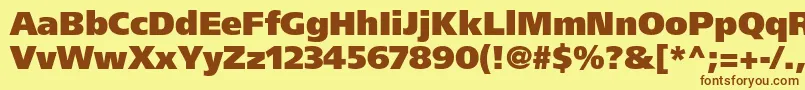 FrutigerLt95UltraBlack Font – Brown Fonts on Yellow Background