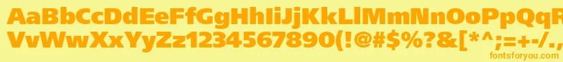 FrutigerLt95UltraBlack Font – Orange Fonts on Yellow Background