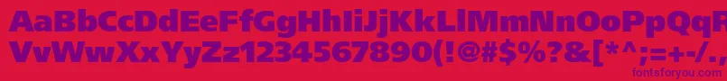 FrutigerLt95UltraBlack Font – Purple Fonts on Red Background