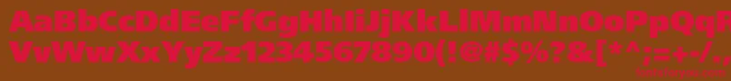 FrutigerLt95UltraBlack Font – Red Fonts on Brown Background