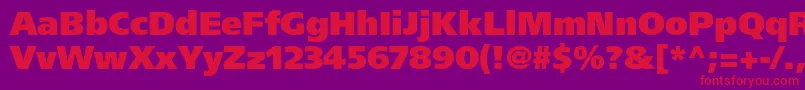 FrutigerLt95UltraBlack Font – Red Fonts on Purple Background