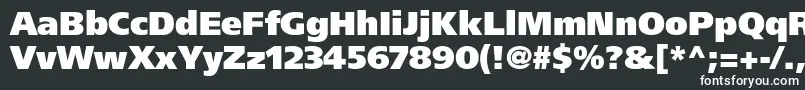 FrutigerLt95UltraBlack-fontti – valkoiset fontit mustalla taustalla