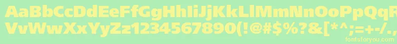 FrutigerLt95UltraBlack Font – Yellow Fonts on Green Background