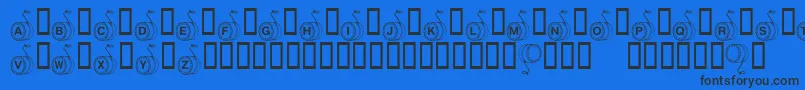 KrYoyo Font – Black Fonts on Blue Background