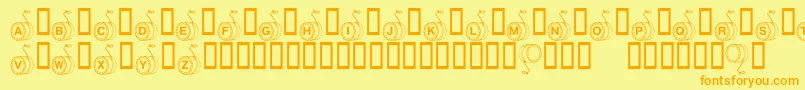 KrYoyo Font – Orange Fonts on Yellow Background