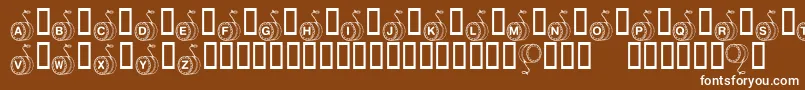KrYoyo-fontti – valkoiset fontit ruskealla taustalla