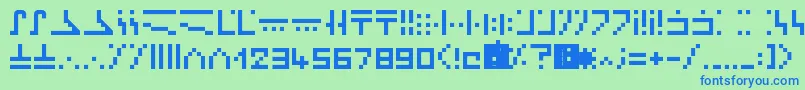 MinecraftEnchantment Font – Blue Fonts on Green Background