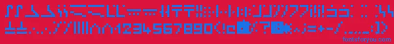 MinecraftEnchantment Font – Blue Fonts on Red Background