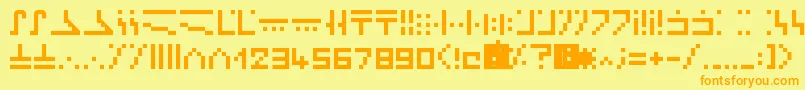 MinecraftEnchantment Font – Orange Fonts on Yellow Background