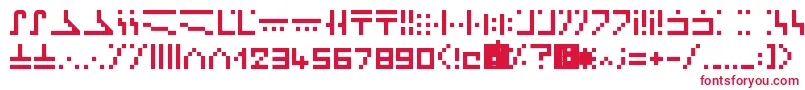 MinecraftEnchantment Font – Red Fonts on White Background