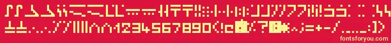 MinecraftEnchantment Font – Yellow Fonts on Red Background