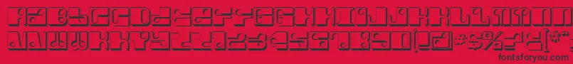 フォントForeShadow – 赤い背景に黒い文字