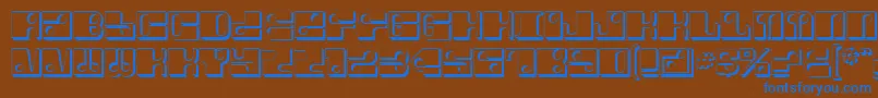 フォントForeShadow – 茶色の背景に青い文字