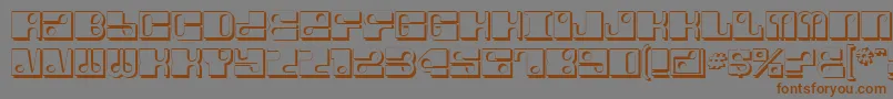 フォントForeShadow – 茶色の文字が灰色の背景にあります。