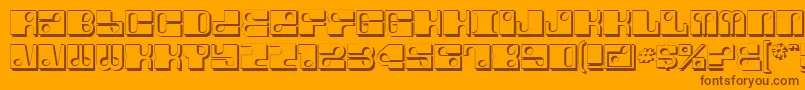ForeShadow-Schriftart – Braune Schriften auf orangefarbenem Hintergrund