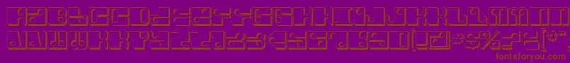 フォントForeShadow – 紫色の背景に茶色のフォント