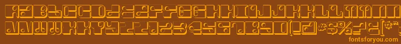 ForeShadow-Schriftart – Orangefarbene Schriften auf braunem Hintergrund