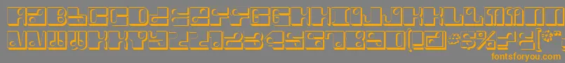 フォントForeShadow – オレンジの文字は灰色の背景にあります。