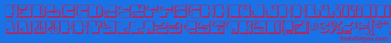 ForeShadow-Schriftart – Rote Schriften auf blauem Hintergrund