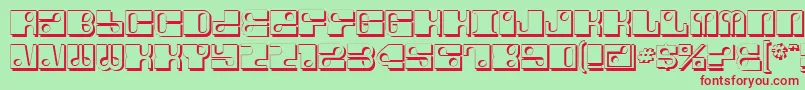 ForeShadow-fontti – punaiset fontit vihreällä taustalla