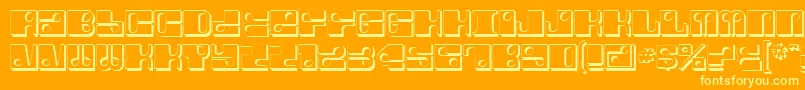 ForeShadow-Schriftart – Gelbe Schriften auf orangefarbenem Hintergrund