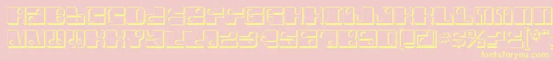 フォントForeShadow – 黄色のフォント、ピンクの背景