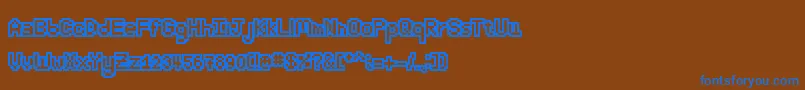 Weitere Informationen zur BrandiAlexanderOutline-Schriftart BrandiAlexanderOutline-Schriftart – Blaue Schriften auf braunem Hintergrund