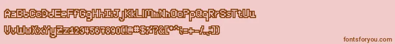 Fonte BrandiAlexanderOutline – fontes marrons em um fundo rosa