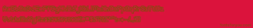 BrandiAlexanderOutline Font – Brown Fonts on Red Background