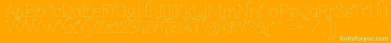 Znikomitno24thin Font – Green Fonts on Orange Background