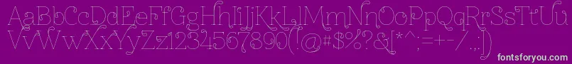 Znikomitno24thin Font – Green Fonts on Purple Background