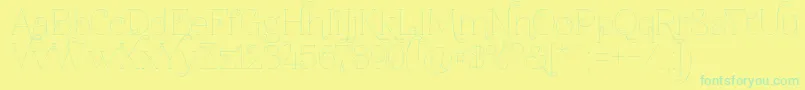 Czcionka Znikomitno24thin – zielone czcionki na żółtym tle