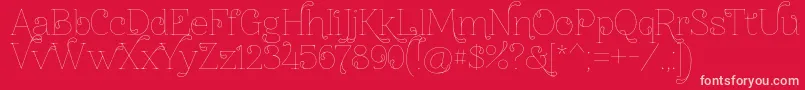 Znikomitno24thin Font – Pink Fonts on Red Background