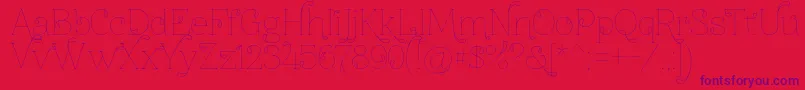 フォントZnikomitno24thin – 赤い背景に紫のフォント