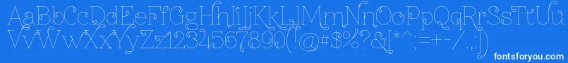 Znikomitno24thin Font – White Fonts on Blue Background