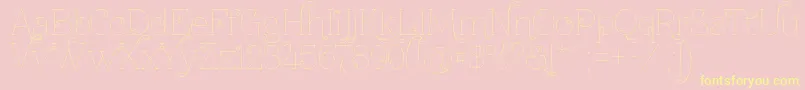 Znikomitno24thin Font – Yellow Fonts on Pink Background