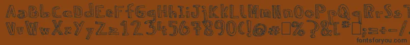 NeneWenoReliev Font – Black Fonts on Brown Background