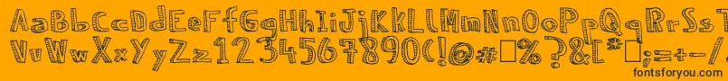 NeneWenoReliev Font – Black Fonts on Orange Background