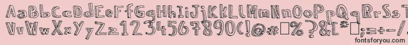 NeneWenoReliev Font – Black Fonts on Pink Background