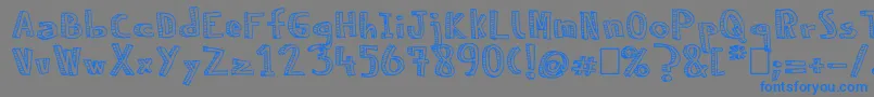 NeneWenoReliev Font – Blue Fonts on Gray Background