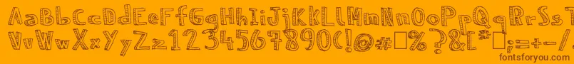 NeneWenoReliev Font – Brown Fonts on Orange Background