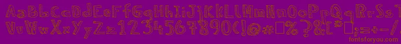 NeneWenoReliev Font – Brown Fonts on Purple Background