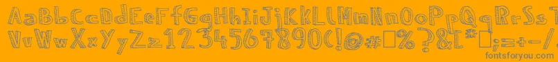 NeneWenoReliev-Schriftart – Graue Schriften auf orangefarbenem Hintergrund