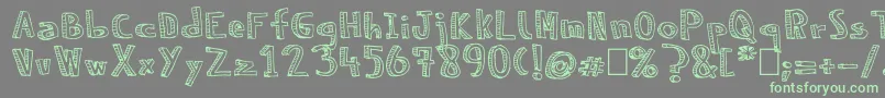 NeneWenoReliev Font – Green Fonts on Gray Background