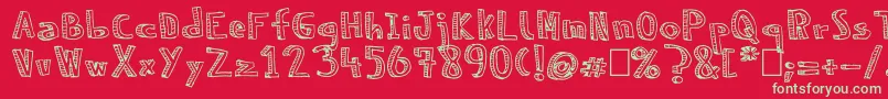 NeneWenoReliev Font – Green Fonts on Red Background