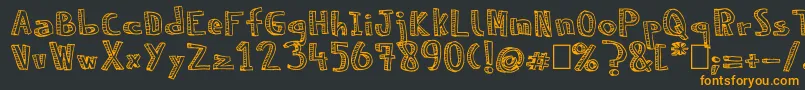 NeneWenoReliev Font – Orange Fonts on Black Background