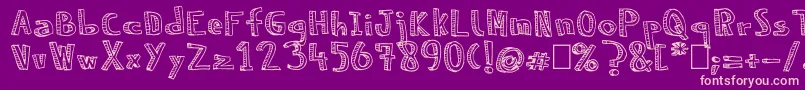 NeneWenoReliev Font – Pink Fonts on Purple Background