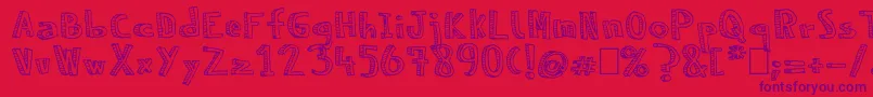 NeneWenoReliev Font – Purple Fonts on Red Background